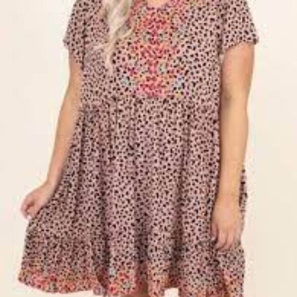 Savanna Jane Embroidered Babydoll Short Tiered Dress Women Size 1X - Picture 12 of 12